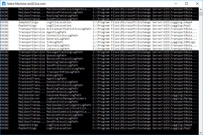 Exchange Server Logging Path