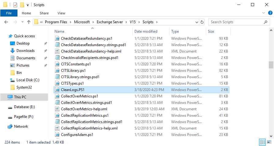 ExchangeCleanLogs Power Shell