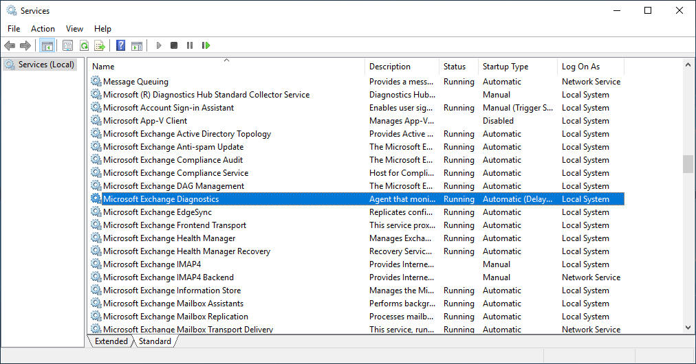 Microsoft Exchange Diagnostics