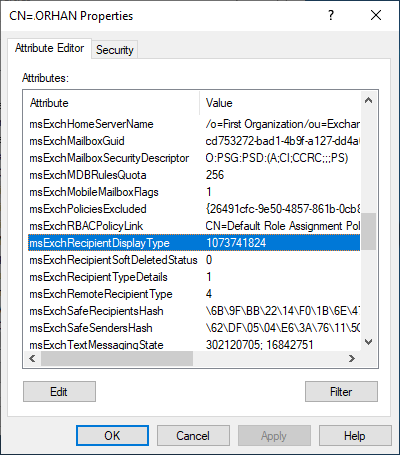 Migrated User msExchRemoteRecipientType