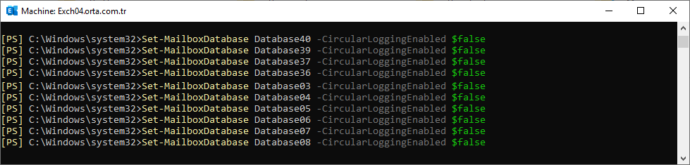 Enable Circular Logging Exchange 2024 – GYIWK