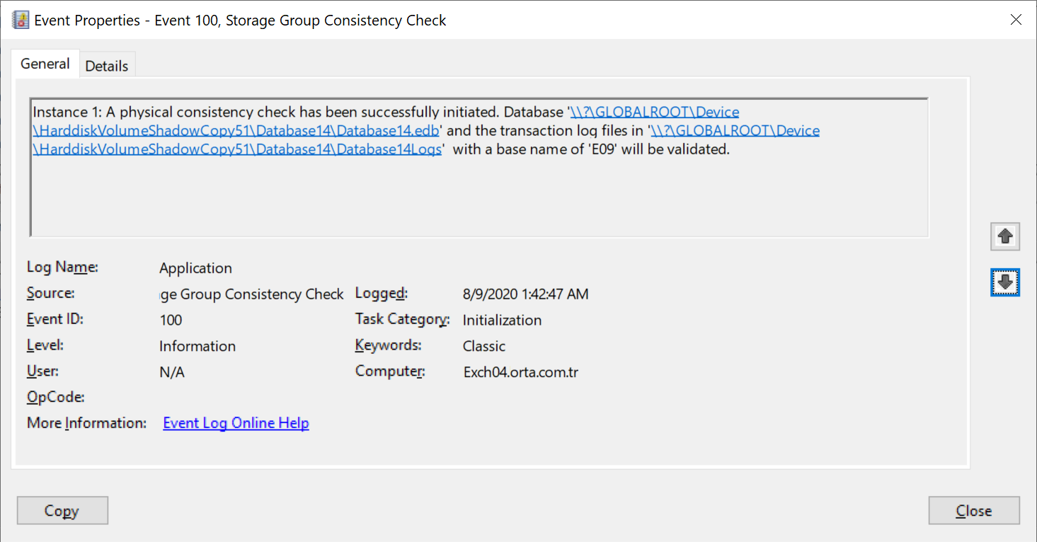 Consistency check has been successfully initiated Consistency check has been successfully initiated