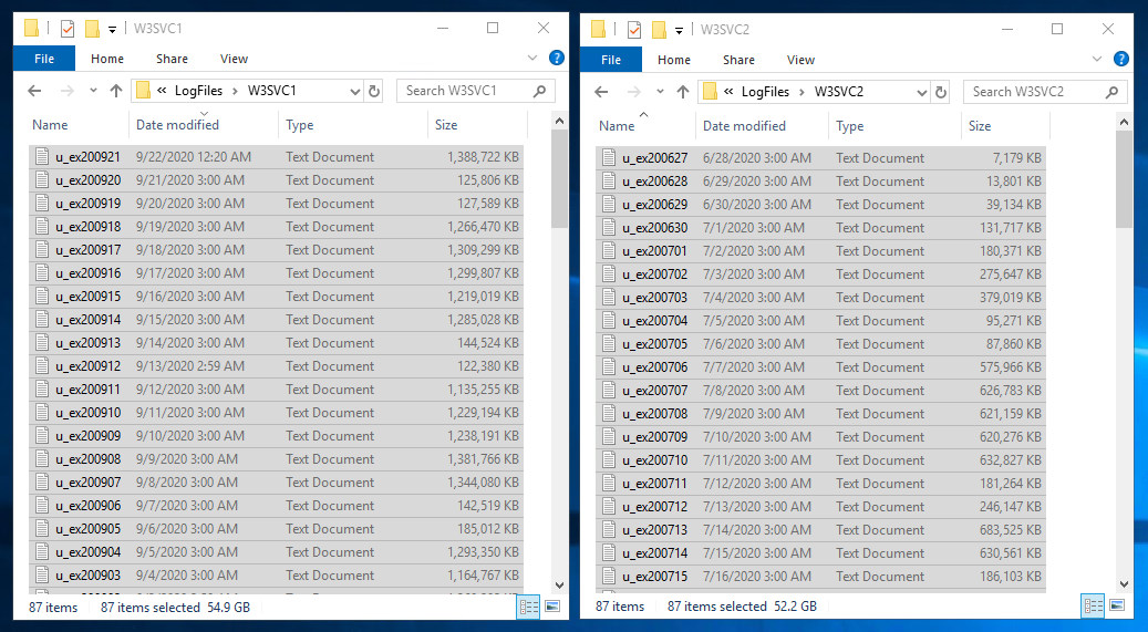 Exchange Server IIS Logs