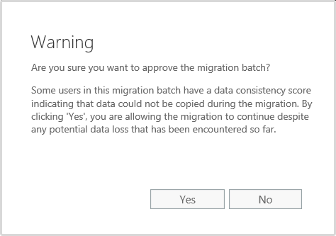Exchange Mailbox Approve this migration batch