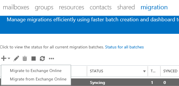 Migrate from exchange online